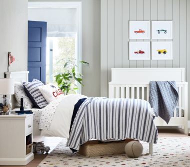 Blue White Shared Coastal Bedroom