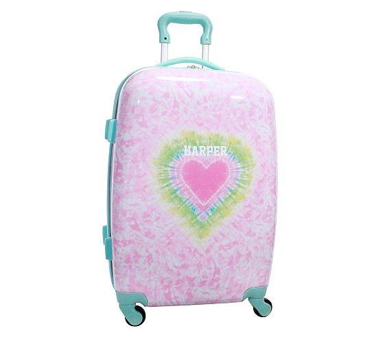 Mackenzie Lavender Heart Tie Dye Hard-Sided Luggage | Pottery Barn