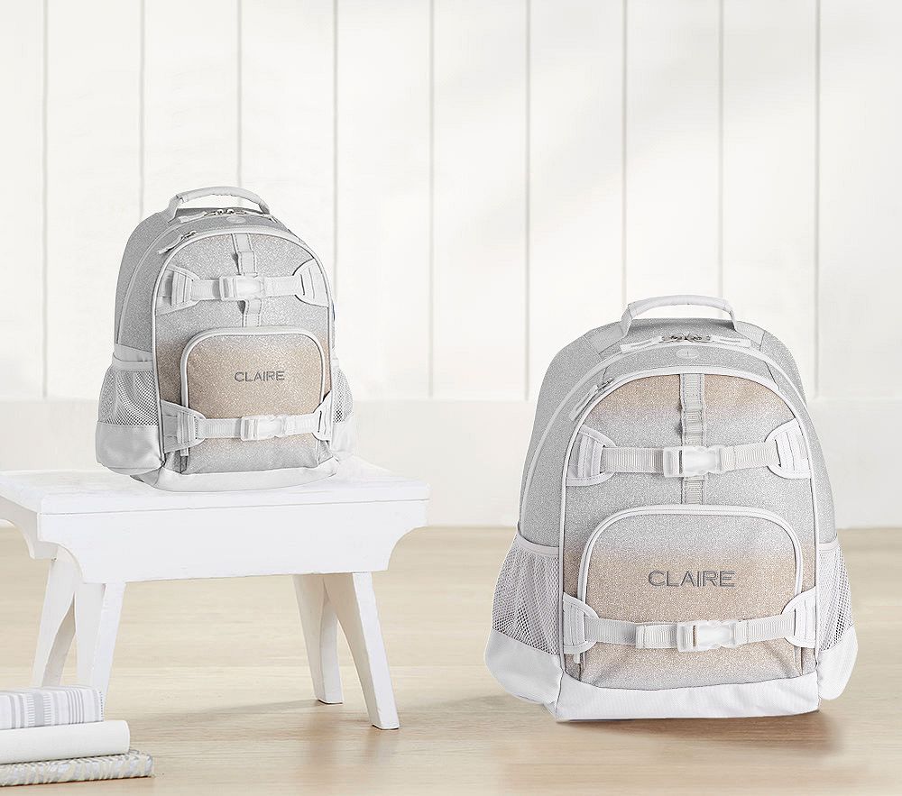 Silver & Gold Ombre Sparkle Glitter Kids Backpacks | Pottery Barn Kids