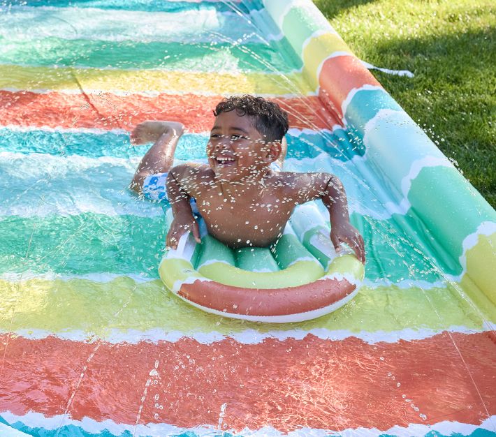 Rainbow Stripe Inflatable Water Slide Pottery Barn Kids