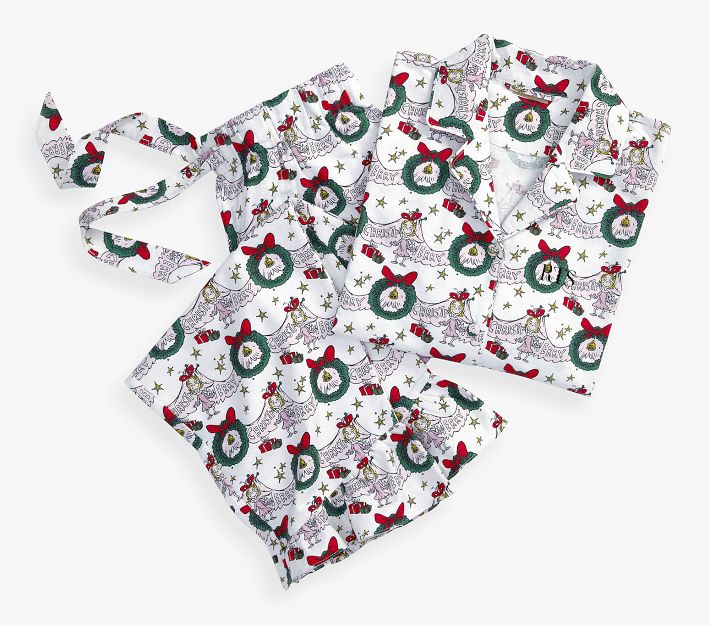 Seuss Grinch Pajama Set Cozy Flannel Sleepwear Pottery