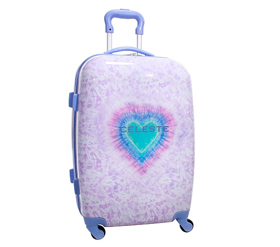 Mackenzie Lavender Heart Tie Dye Hard-Sided Luggage | Pottery Barn