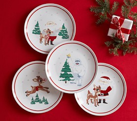 pottery barn kids クリスマス　ルドルフ　皿&タンブラーセット Ceramic Rudolph the Red-Nosed Reindeer® Kids Plate Set