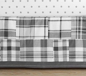 Gray Madras Crib Skirt | Pottery Barn Kids