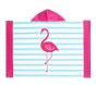 Breton Stripe Flamingo Baby Hooded Towel UPF 50+