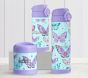 Mackenzie  Aqua Lavender Pretty Butterflies Hot &amp; Cold Container