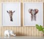 Giraffe &amp; Elephant Framed Art