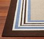 Tailored Striped Rug, Blue/Brown