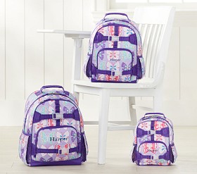 Mackenzie Lavender & Purple Preppy Butterflies Girls Backpack