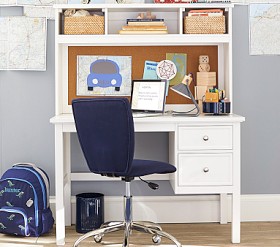 ⚠*︎様 【7/27まで】Pottery Barn Kids デスク（グレー） Brushed Nickel Base Square Upholstered Kids Desk Chair