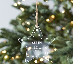 Baby's First Round Acrylic Personalized Ornament