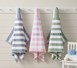 Rugby Stripe Kid Hooded Towels