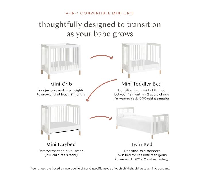 Babyletto Gelato Convertible 4-in-1 Mini Crib Pottery Barn Kids