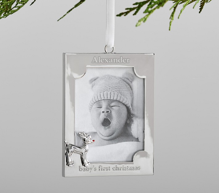Rudolph® Baby's First Christmas Frame Ornament Pottery Barn Kids