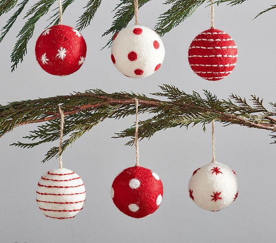 Shatterproof Sherpa Ornaments, Set of 6