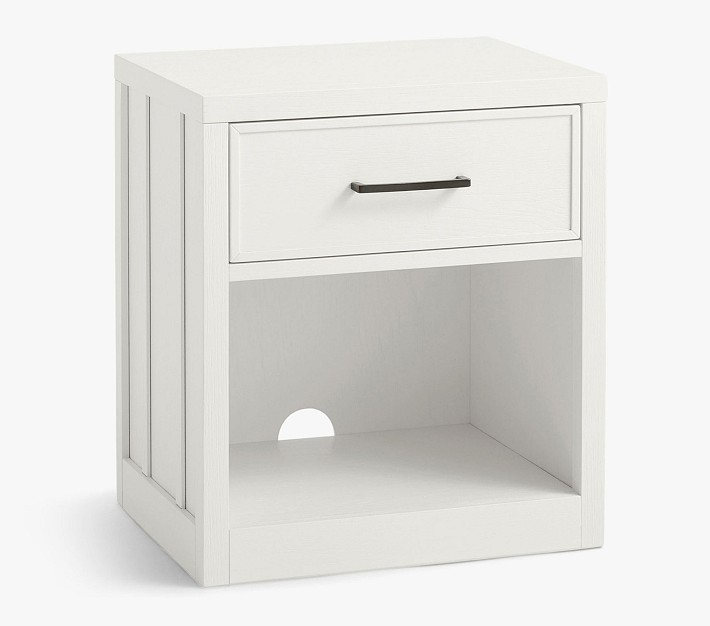 Modern Farmhouse Nightstand, Montauk White, Parcel