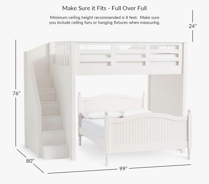 Catalina Stair Loft Bed For Kids Lower Bed Set Pottery Barn Kids