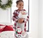 Santa With Rudolph&#174; Gray Quilted Stocking