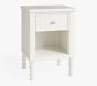 Open Box: Catalina Beadboard Nightstand (18") - Simply White, Brushed Nickel