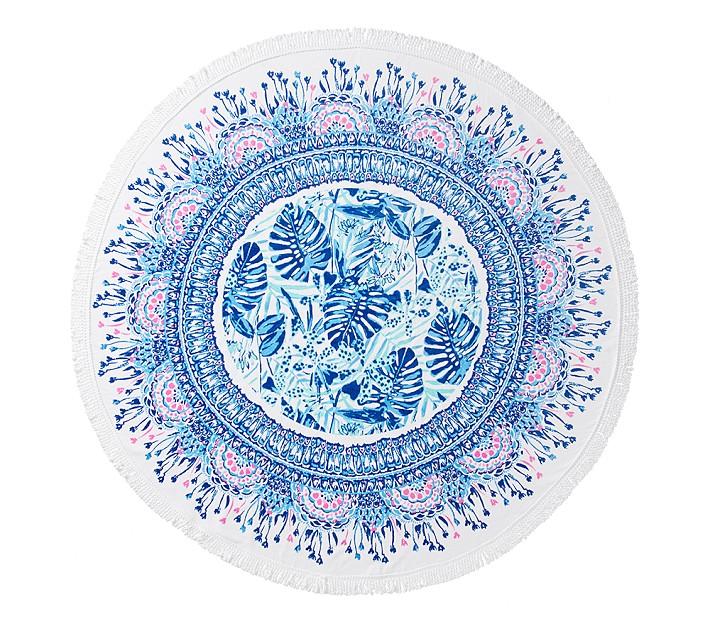 Lilly Pulitzer Cliffside Garden Round Family Beach Towel, Multi