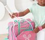Mackenzie Solid Pink With Green Trim Tennis Bag
