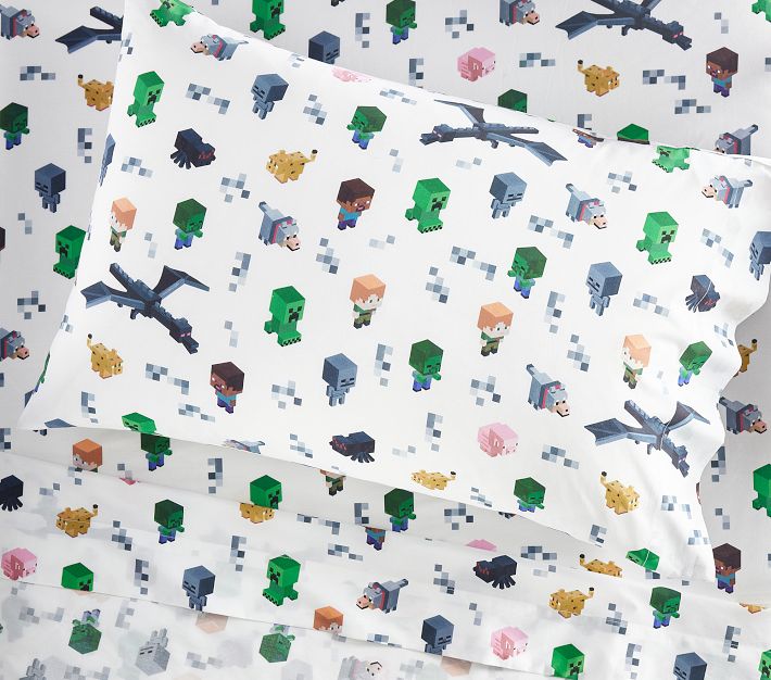Minecraft Full Sheet Set – Brand New In Retail Packaging, Gray Polyester By Franco, 032281288570