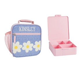 Blue Daisies Chenille Lunch Bento Bundle Pottery Barn Kids