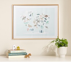 Minted® Wild World Map Wall Art by Jessie Steury