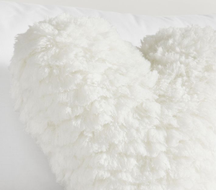 Cloud Faux Fur Heart Pillow Pottery Barn Kids
