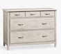 Open Box: Rory 5-Drawer Dresser (46"W x 20"D) - Weathered White, Antique Bronze