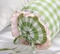 Green Check Bolster Pillow