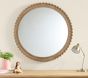 Round Wood Wavy Trim Mirror (30&quot;)