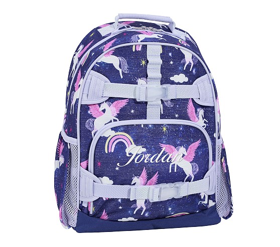 Mackenzie Navy Night Unicorn Glow Backpack | Pottery Barn Kids