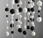 Black and White Felted Pom Pom Hanging Ceiling Mobile