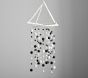 Black and White Felted Pom Pom Hanging Ceiling Mobile