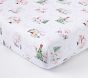 Holly Jolly Blush Santa Organic Crib Fitted Sheet