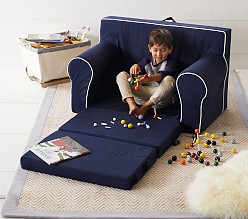 Anywhere Sofa Lounger®, Navy with White Piping