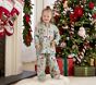 Candy Cane Village Flannel Kid Pajama Set