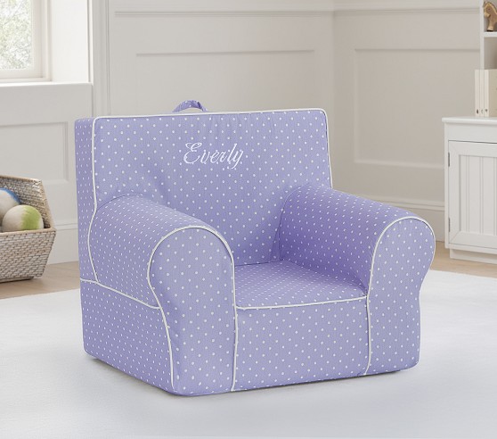 Lavender Pin Dot Anywhere Chair® | Kids Armchair | Pottery Barn Kids