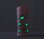 Mackenzie Pink Cheetah Hearts Glow-in-the-Dark Water Bottle