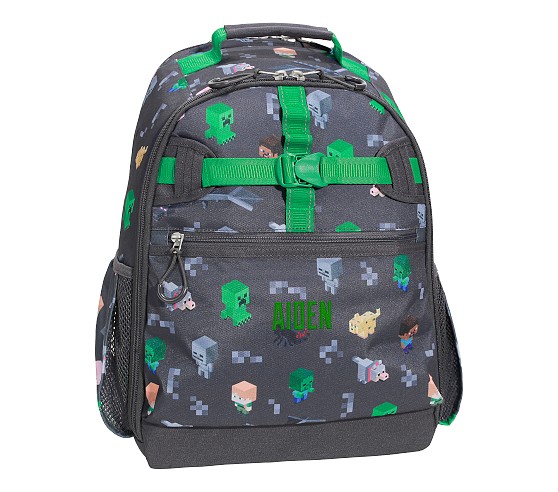 Sac à Dos Minecraft Creeper Noir Pour Enfants - Cartable Gamer Garçon Fille