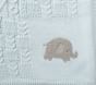 Elephant Patchwork Cable Heirloom Baby Blanket