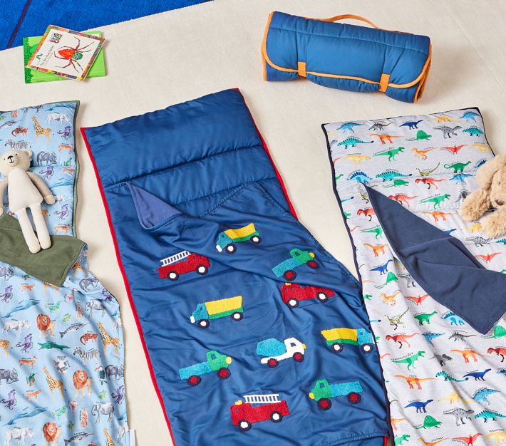 Tapis De Sieste Pottery Barn Kids - Motif Camions Bleu Chenille - 21x51 - Neuf Avec étiquette