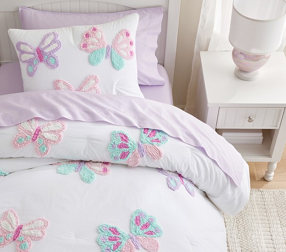 Housse De Couette Bio à Volants Pottery Barn Pour Enfant – Rose, Taille Full/Queen