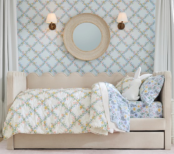 Cushy Upholstered Platform Corner Bed | Pottery Barn Kids