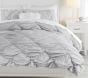 Ruched Diamond Organic Duvet Cover &amp; Sham
