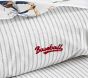 Embroidered Baseball Stripe Duvet Cover &amp; Shams