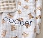 Teddy Bear Oversized Organic Muslin Baby Blanket