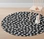 Faux Leather Brushstroke Dot Floor Mat