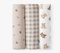 Teddy Bear Muslin Swaddle Set